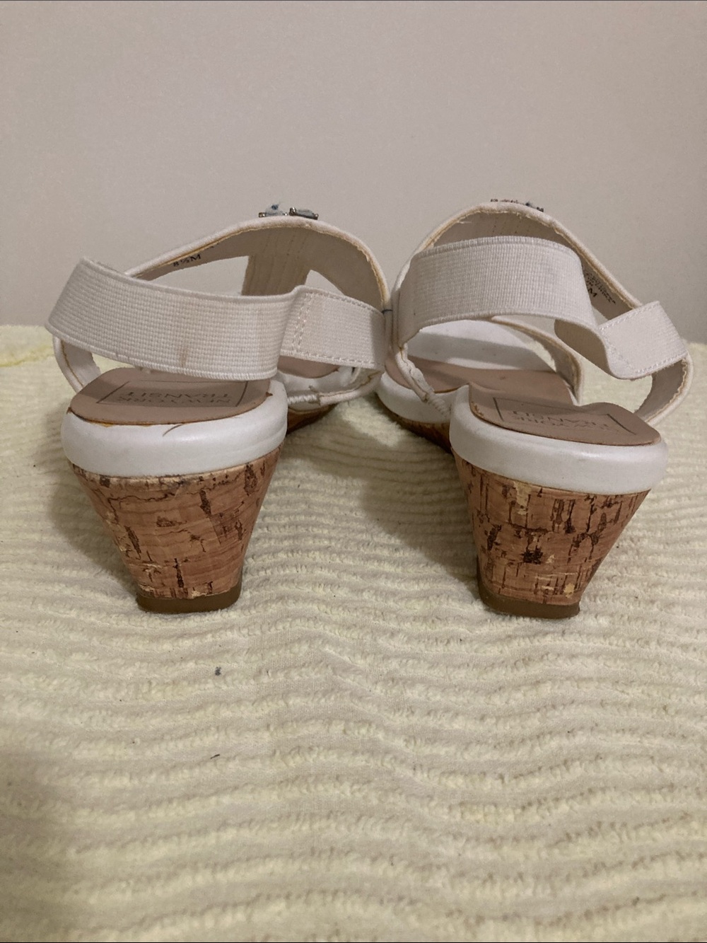 New York Transit White T-Strap Sandals with Multicolor Beading - Picture 2 of 3